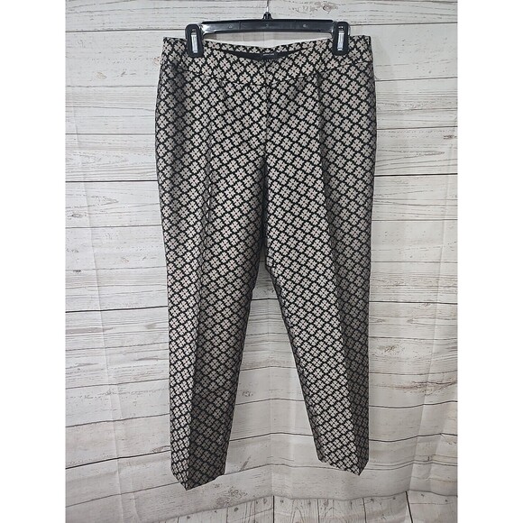 Talbots Pants - Talbots Signature Cropped Pants‎ Women's Size 6P Petite Brown Medallion Geo